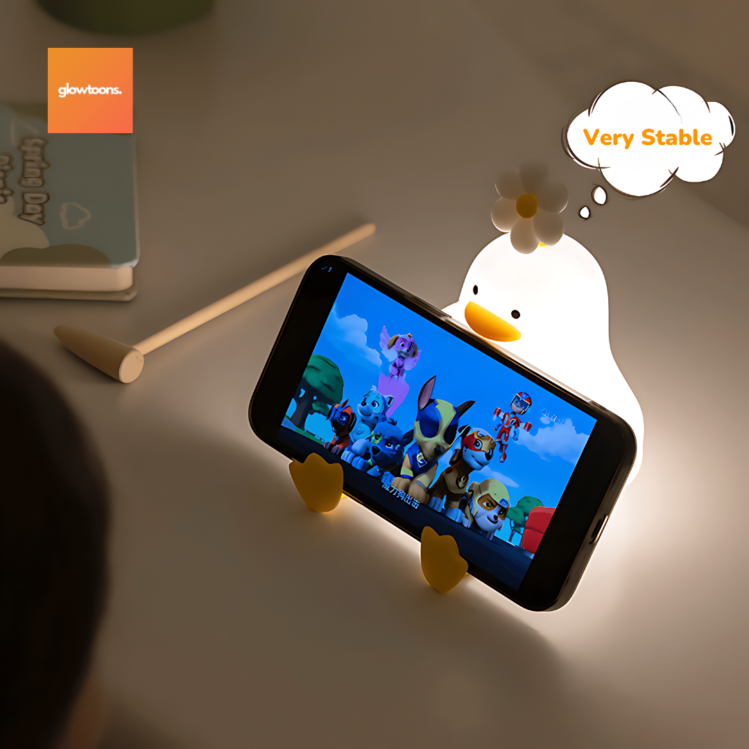 Cute Flowered Duck Night Light: Soft Silicone Lamp for Kids’ and Adults Rooms